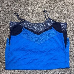 Maurices Royal Blue Camisole with Lace Detail bundle of 2 size medium